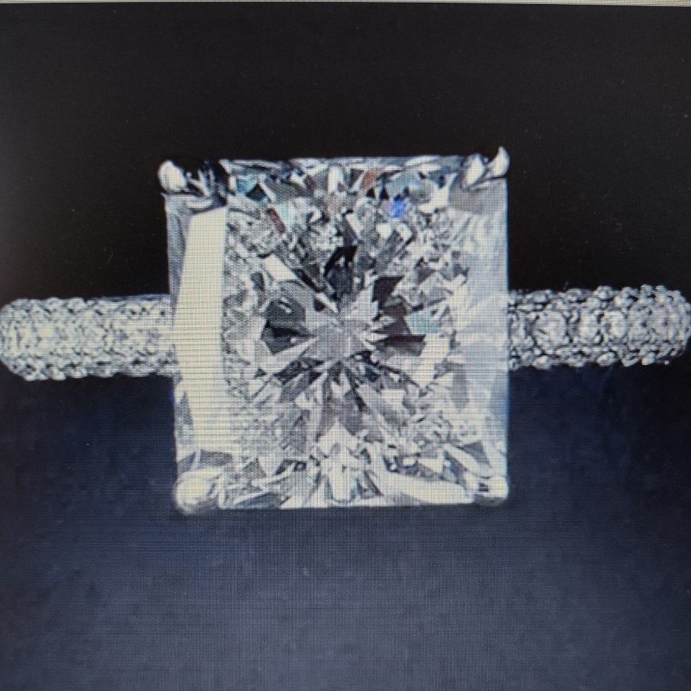 NWT NEIMAN MARCUS 4 Carat 14K Princess Cut Ring Size 8